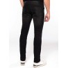 Jean basic en coton noir denim vieilli moderne et confortable, 390 g/m²