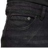 Jean basic en coton noir denim vieilli moderne et confortable, 390 g/m²