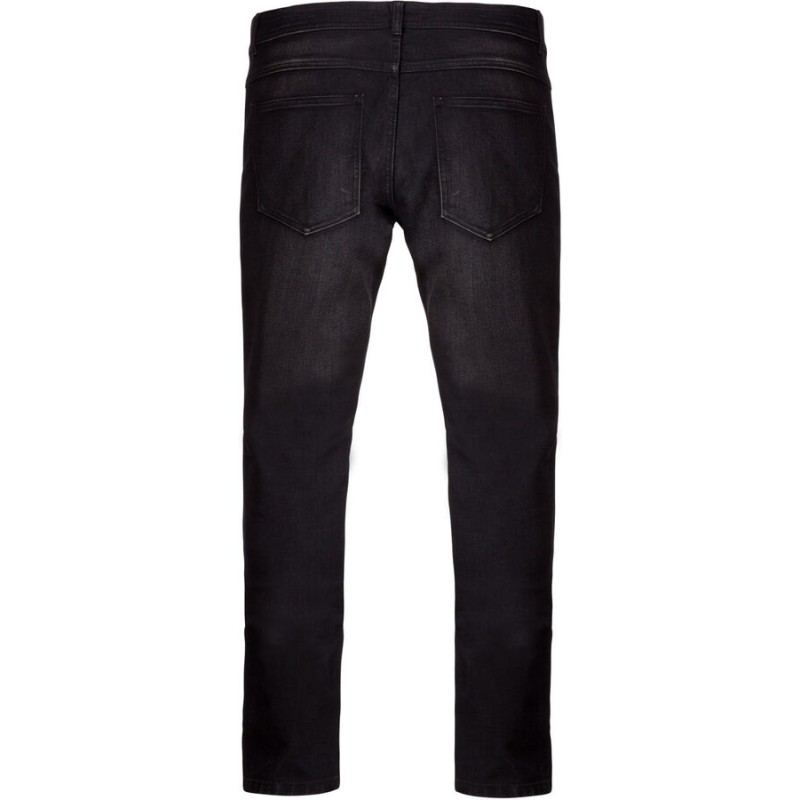 Jean basic en coton noir denim vieilli moderne et confortable, 390 g/m²