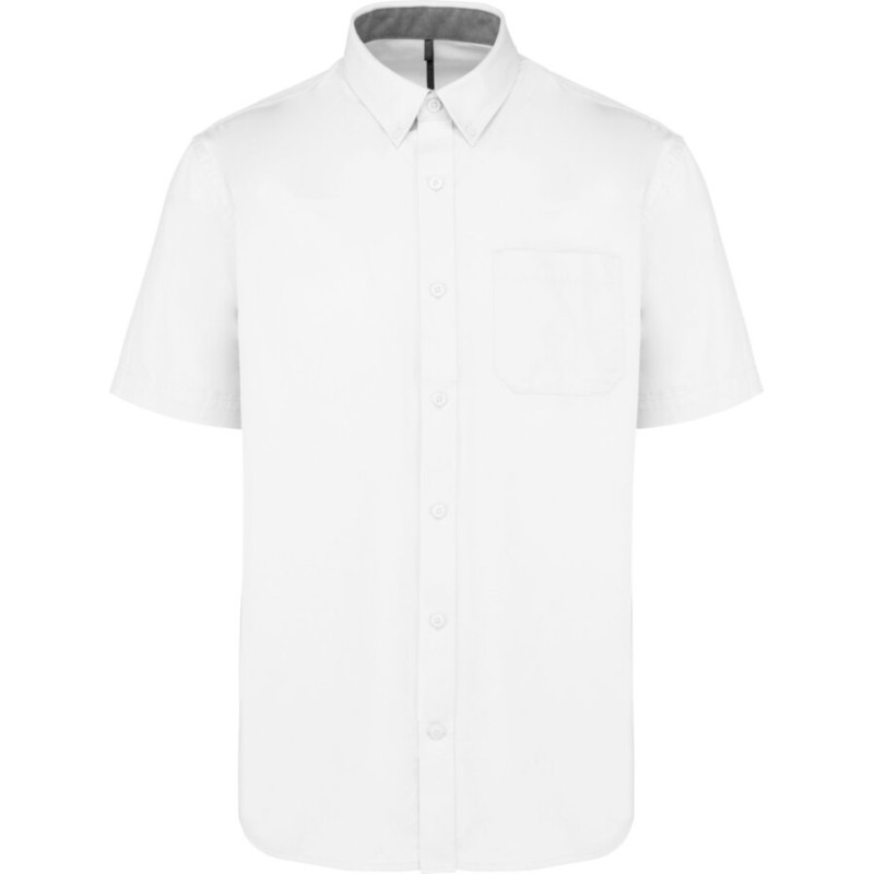 Chemise manches courtes décontractée en coton doux, 155 g/m²