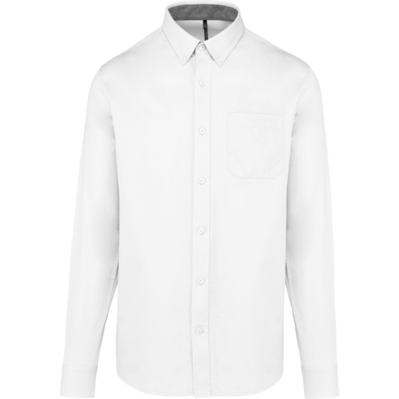 Chemise homme manches longues décontractée en coton doux, 155 g/m²