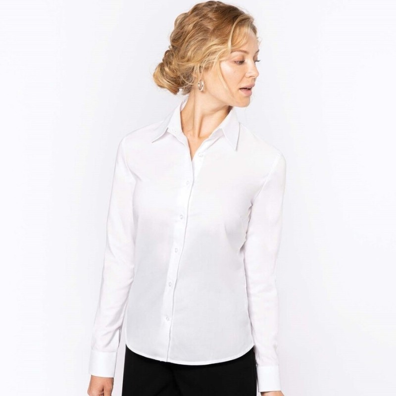 Chemise femme oxford manches longues facile d'entretien, 135 g/m²