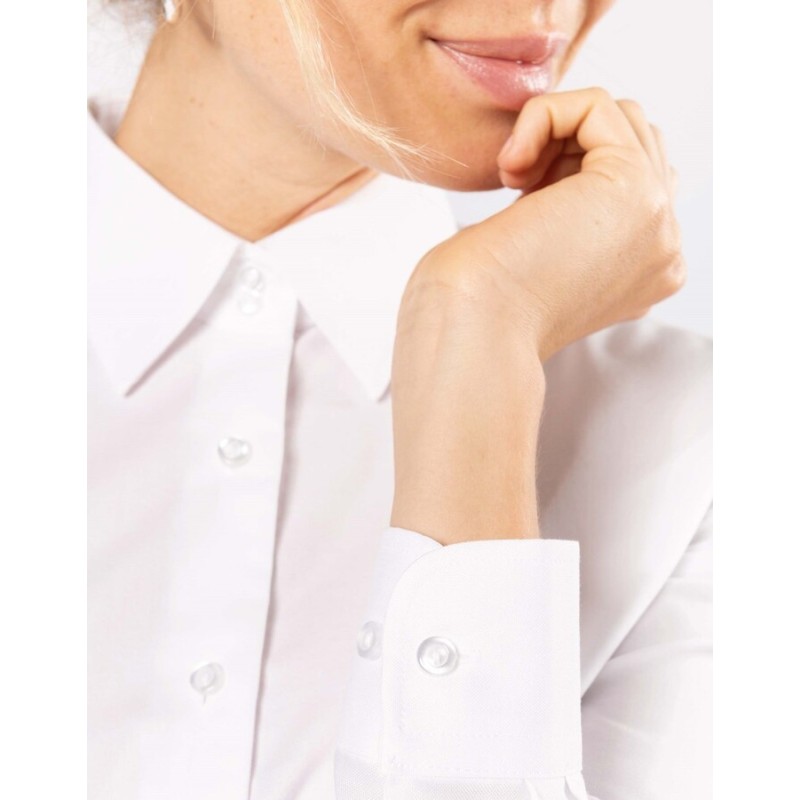 Chemise femme oxford manches longues facile d'entretien, 135 g/m²
