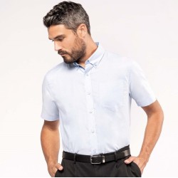 Chemise homme oxford manches courtes facile d'entretien, 135 g/m²