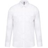 Chemise pilote manches longues homme, 2 poches poitrine, 115 g/m²