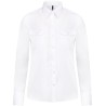 Chemise pilote manches longues femme, 2 poches poitrine, 115 g/m²