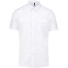 Chemise pilote manches courtes homme, 2 poches poitrine, 115 g/m²