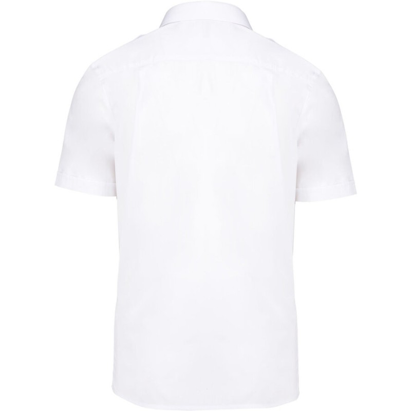 Chemise pilote manches courtes homme, 2 poches poitrine, 115 g/m²