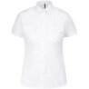 Chemise pilote manches courtes femme, 2 poches poitrine, 115 g/m²