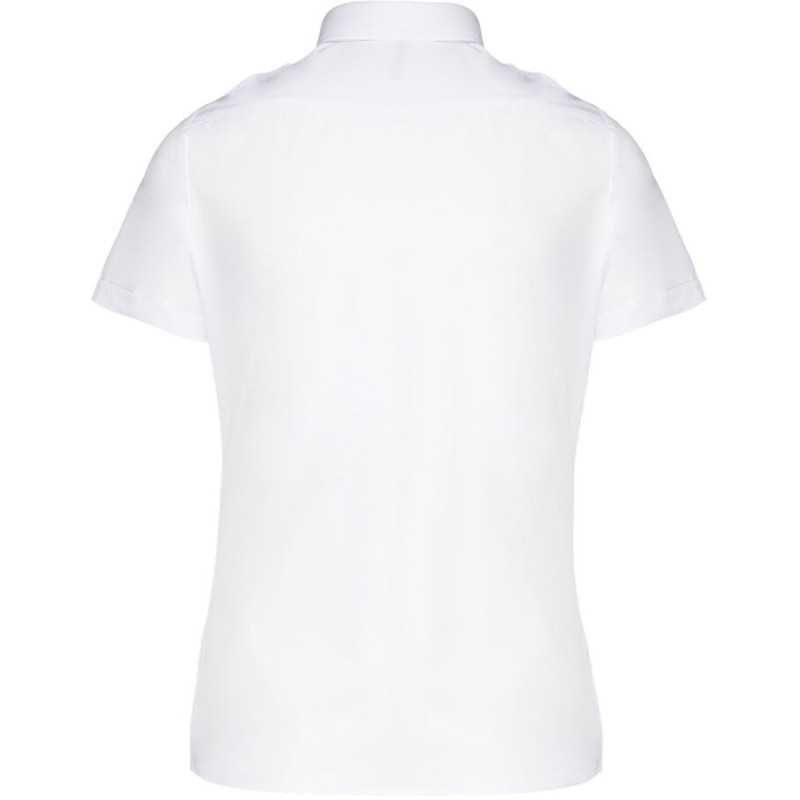 Chemise pilote manches courtes femme, 2 poches poitrine, 115 g/m²