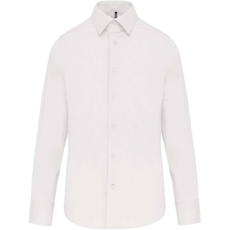 Chemise stretch manches longues pour homme en coton, 120 g/m²