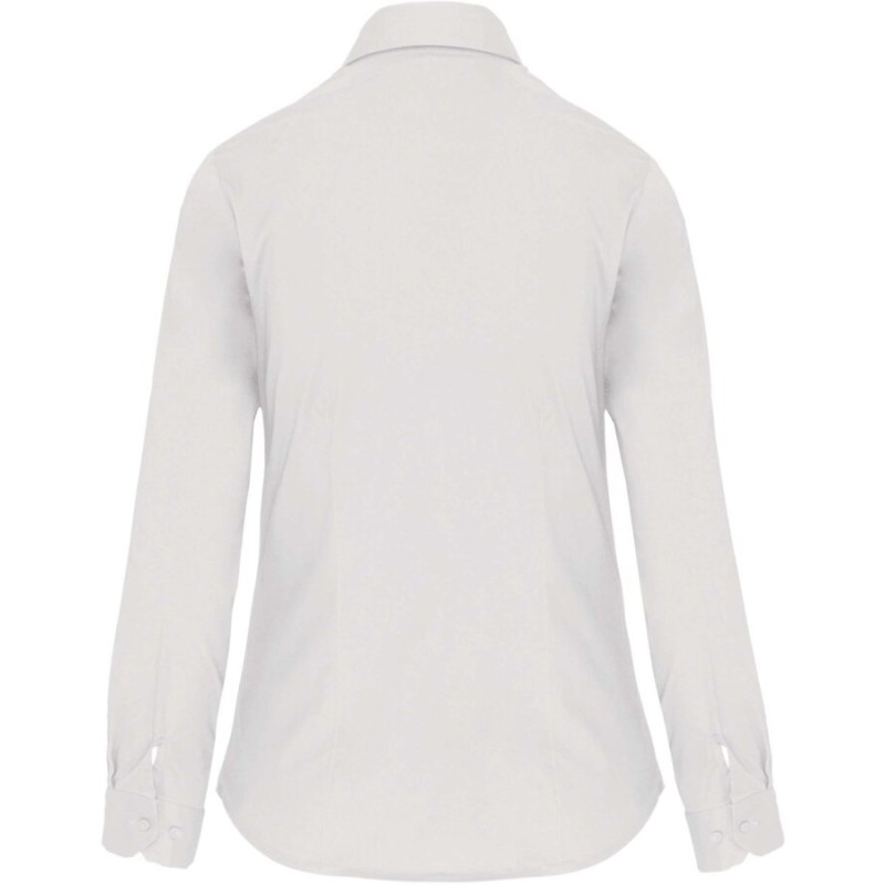 Chemise stretch manches longues pour femme en coton, 120 g/m²