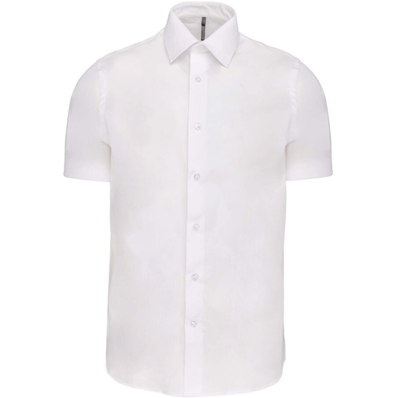 Chemise stretch manches courtes pour homme en coton, 120 g/m²