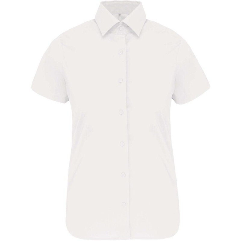 Chemise stretch manches courtes pour femme en coton, 120 g/m²