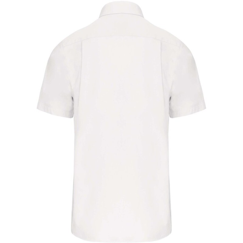 Chemise homme manches courtes en popeline de coton souple, 125 g/m²