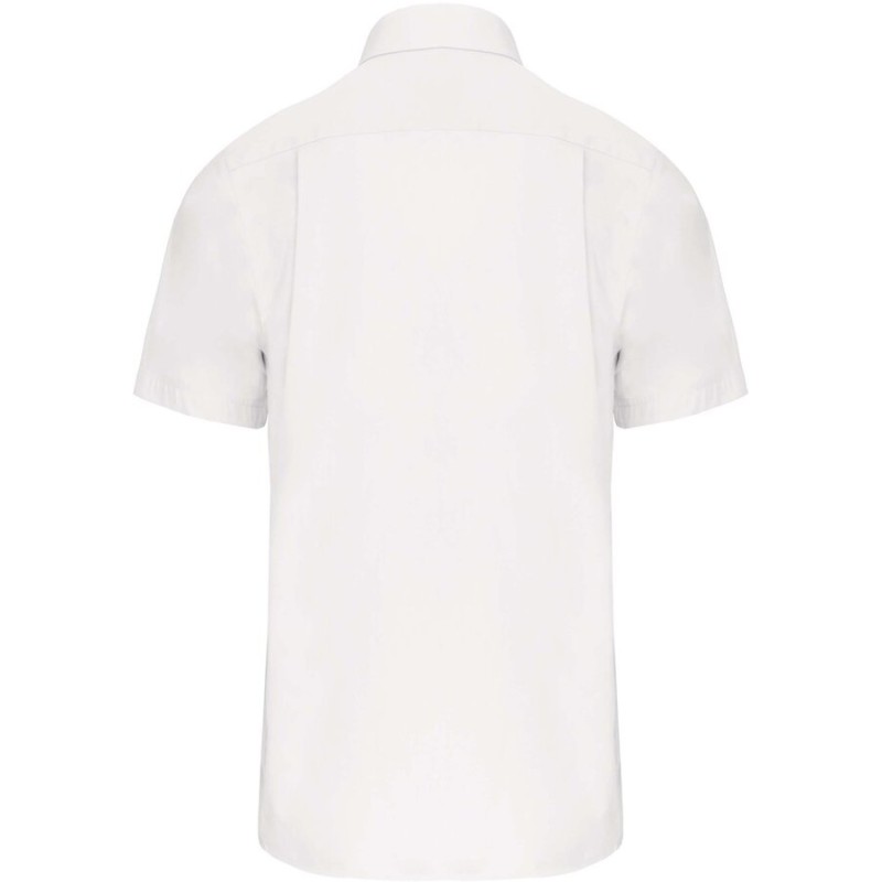 Chemise homme manches courtes en popeline de coton souple, 125 g/m²