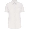 Chemise femme manches courtes en popeline de coton souple, 125 g/m²