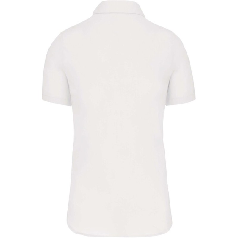 Chemise femme manches courtes en popeline de coton souple, 125 g/m²