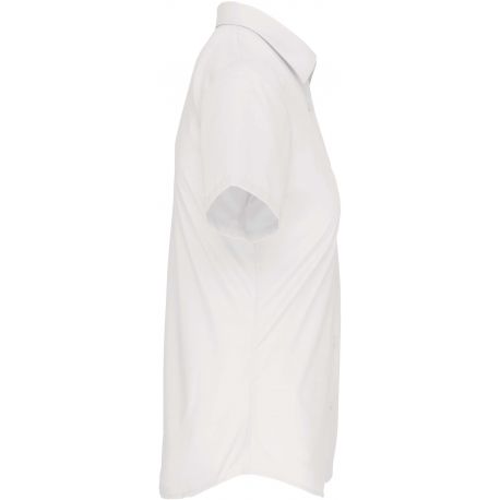 Chemise femme manches courtes en popeline de coton souple, 125 g/m²