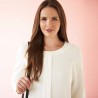Blouse manches longues en crêpe de Chine avec zip doré dans le dos