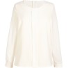 Blouse manches longues en crêpe de Chine avec zip doré dans le dos