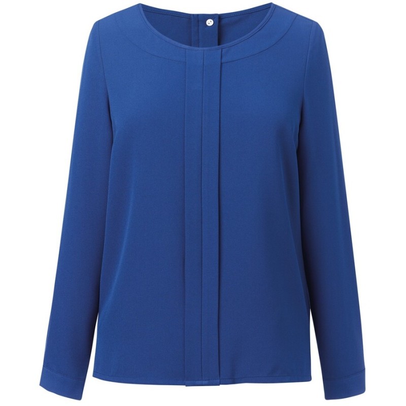 Blouse manches longues en crêpe de Chine pour femme