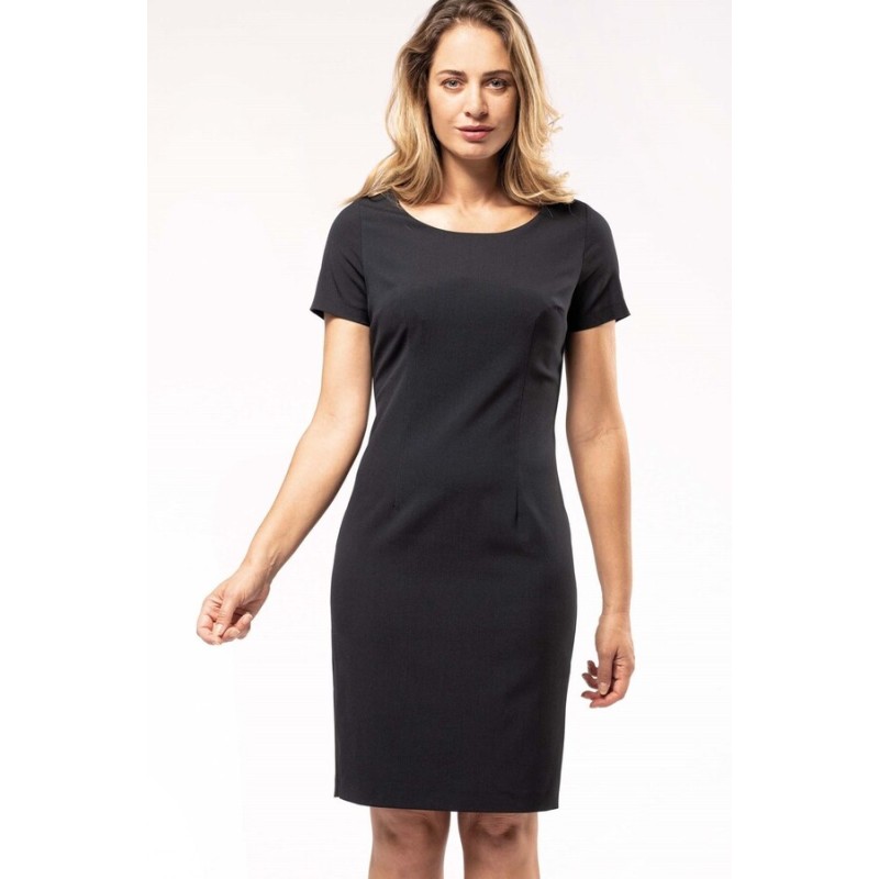 Robe manches courtes cintrée classique et élégante, 220 g/m²