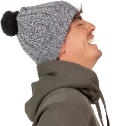 Bonnet à pompon côtelé avec revers douce et isolante