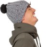 Bonnet à pompon côtelé avec revers douce et isolante