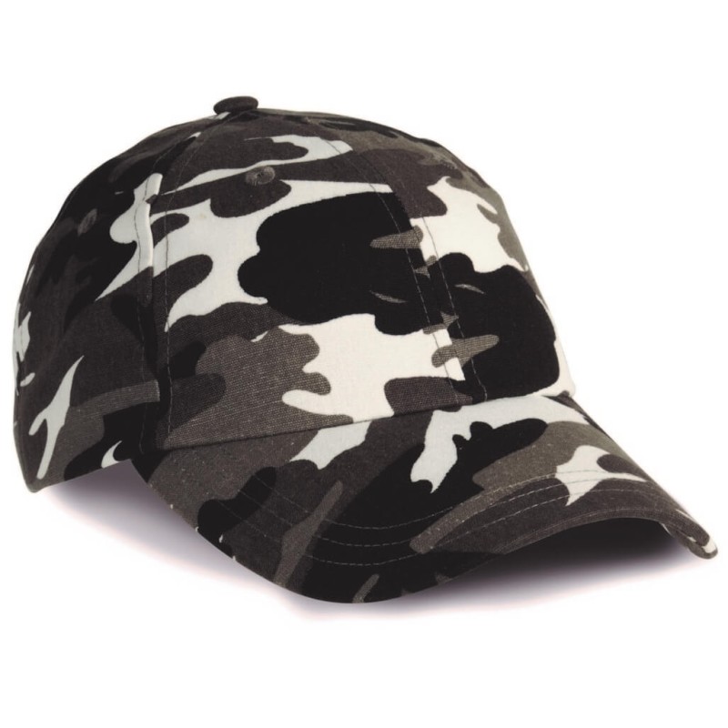 Casquette 6 panneaux profil bas en coton brossé épais, 260 g/m²