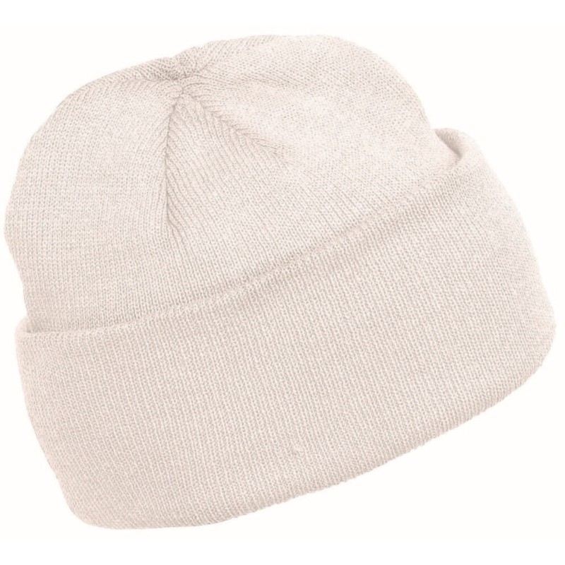 Bonnet tricoté avec revers, forme boule