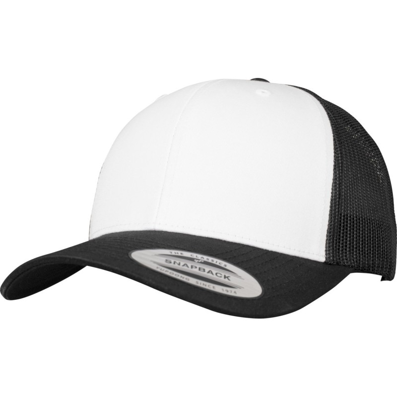 Casquette trucker 6 panneaux, maille filet et visière de même couleur