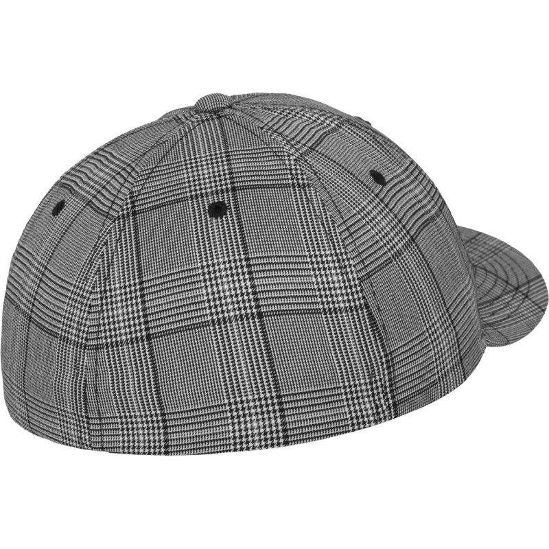 Casquette 6 panneaux à carreaux Prince de Galles, dos fermé