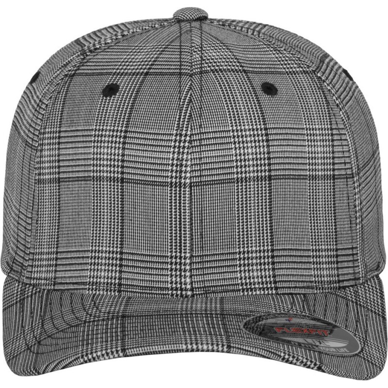 Casquette 6 panneaux à carreaux Prince de Galles, dos fermé