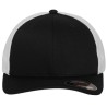 Casquette trucker américaine 6 panneaux bicolore avec filet, dos fermé