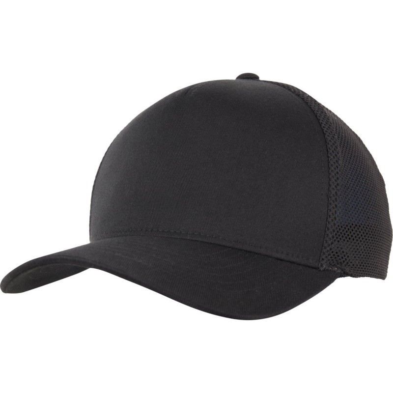 Casquette trucker 6 panneaux avec filet, visière légèrement incurvée