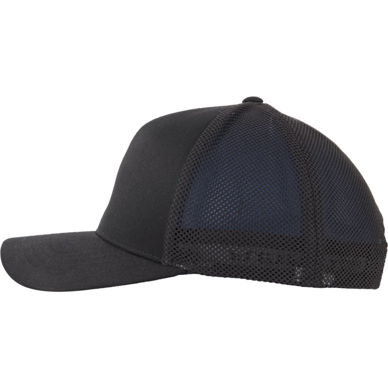 Casquette trucker 6 panneaux avec filet, visière légèrement incurvée