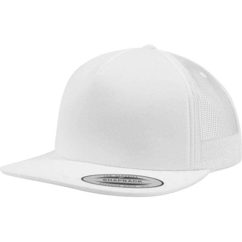 Casquette foam trucker 5 panneaux, visière plate, 330 g/m²