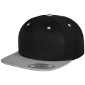 Casquette 6 panneaux snapback bicolore en laine mélangée, 380 g/m²