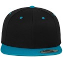 Casquette 6 panneaux snapback bicolore en laine mélangée, 380 g/m²