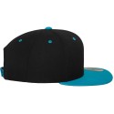 Casquette 6 panneaux snapback bicolore en laine mélangée, 380 g/m²