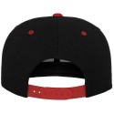 Casquette 6 panneaux snapback bicolore en laine mélangée, 380 g/m²