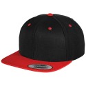 Casquette 6 panneaux snapback bicolore en laine mélangée, 380 g/m²