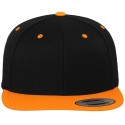Casquette 6 panneaux snapback bicolore en laine mélangée, 380 g/m²