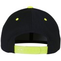 Casquette 6 panneaux snapback bicolore en laine mélangée, 380 g/m²