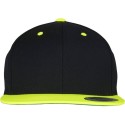 Casquette 6 panneaux snapback bicolore en laine mélangée, 380 g/m²