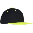 Casquette 6 panneaux snapback bicolore en laine mélangée, 380 g/m²