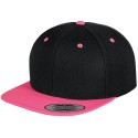 Casquette 6 panneaux snapback bicolore en laine mélangée, 380 g/m²