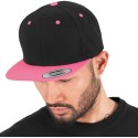 Casquette 6 panneaux snapback bicolore en laine mélangée, 380 g/m²