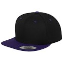 Casquette 6 panneaux snapback bicolore en laine mélangée, 380 g/m²